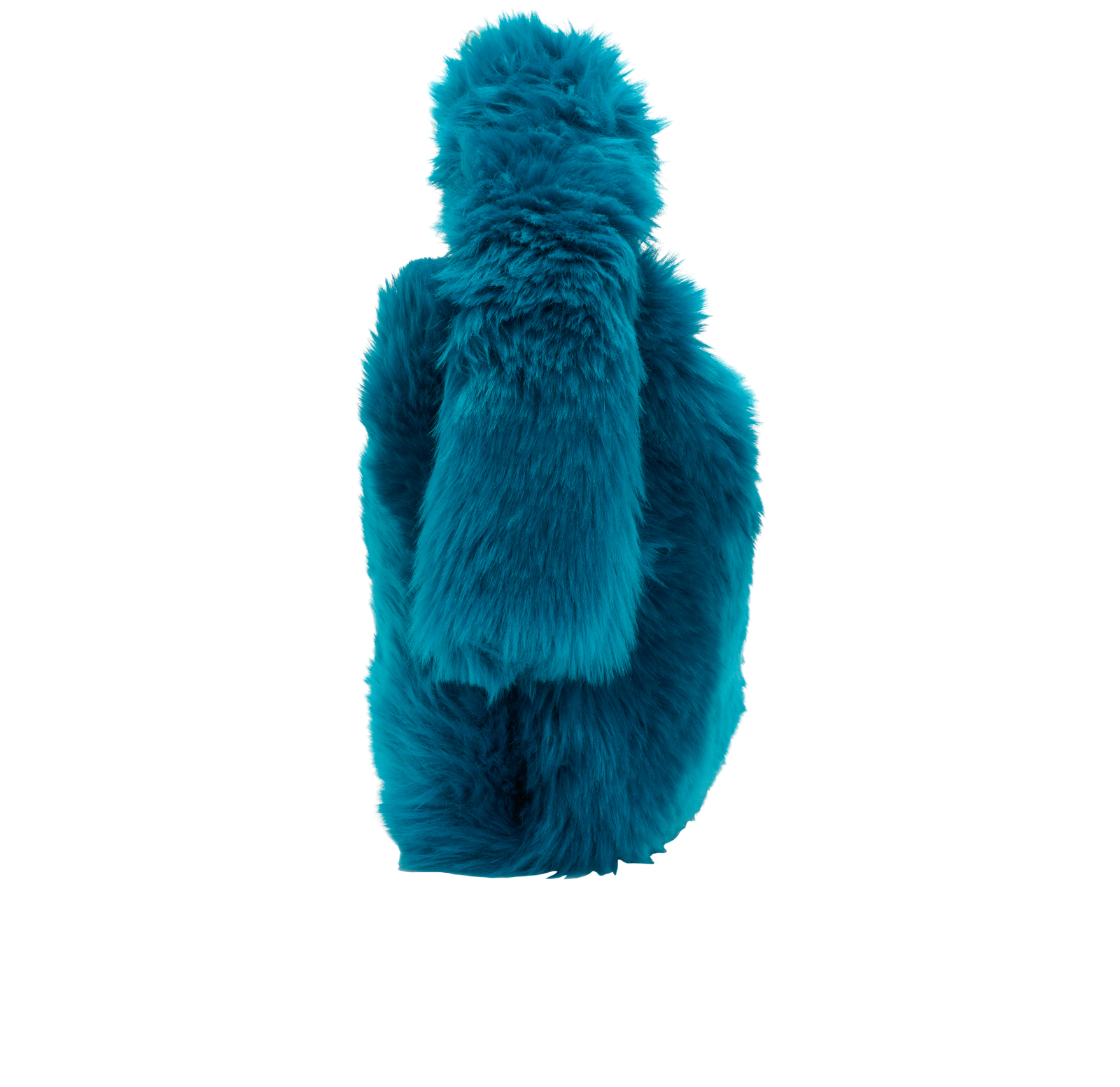 Chain Hobo, &pound;350, Handbags, Blue, Faux Fur, Bottom view